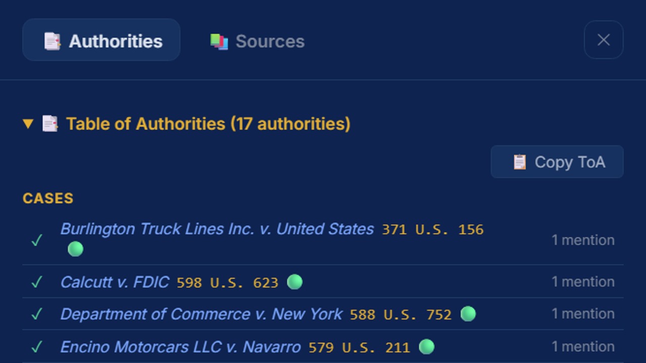 Ask: Authorities & Sources in Law Mind